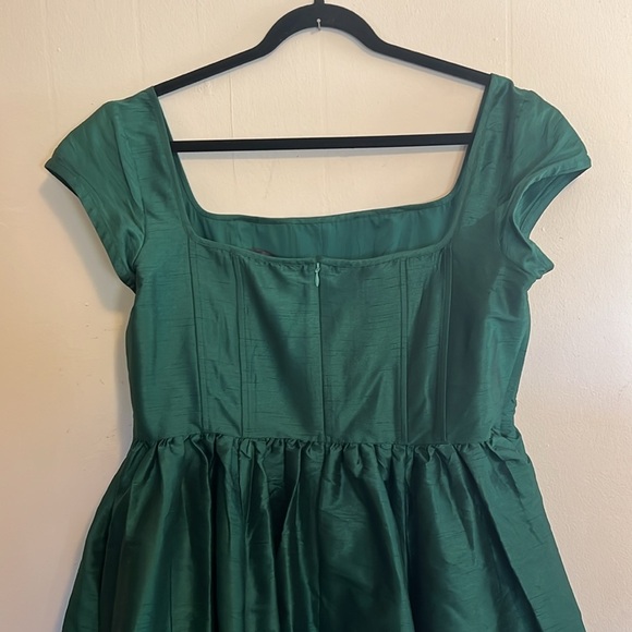 eShakti Emerald Green Fit and Flare Dress - Picture 2 of 5